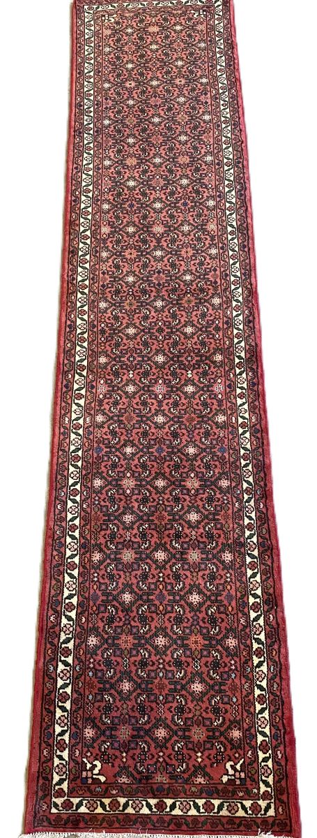 Hand-Knotted Tribal Persian Hossainabad Runner