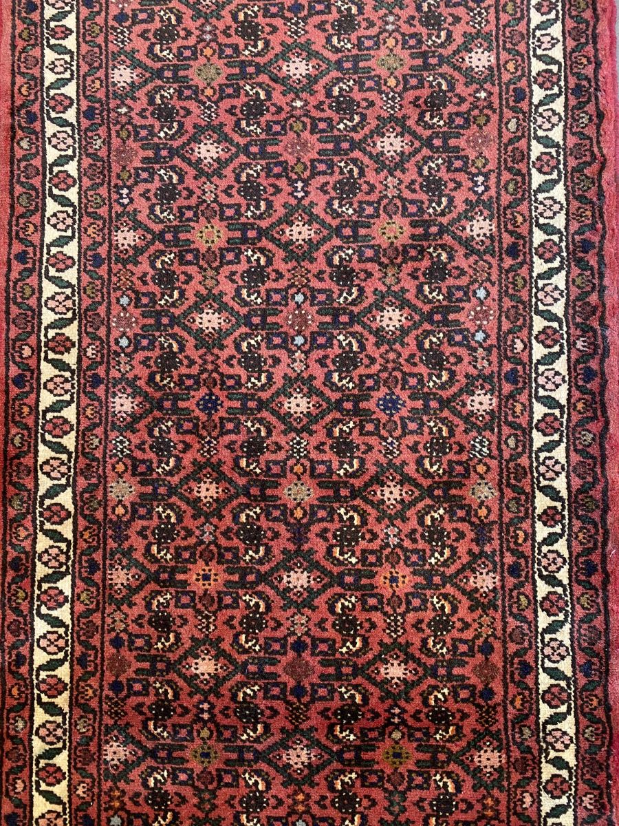 Hand-Knotted Persian Hossainabad Runner