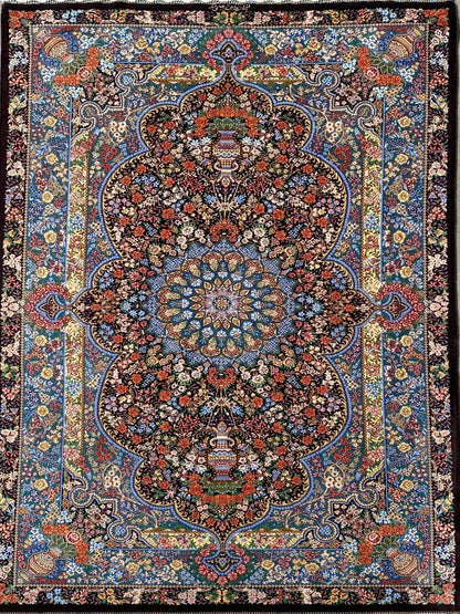 Superfine Hand-Knotted Pure Silk Persian Qum