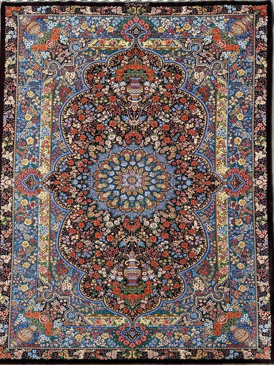 Superfine Hand-Knotted Pure Silk Persian Qum