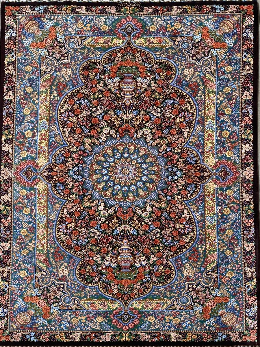 Superfine Hand-Knotted Pure Silk Persian Qum