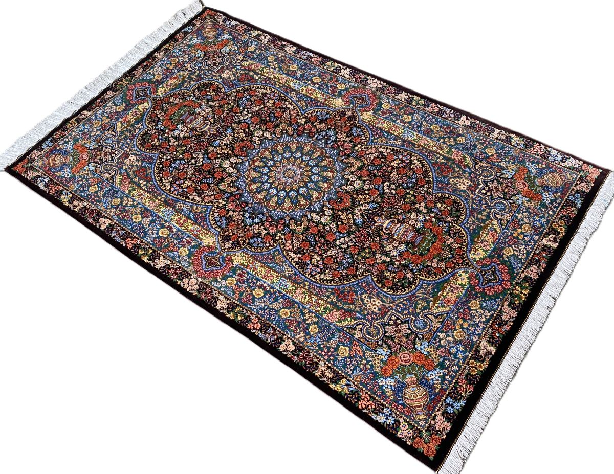 Superfine Hand-Knotted Pure Silk Persian Qum