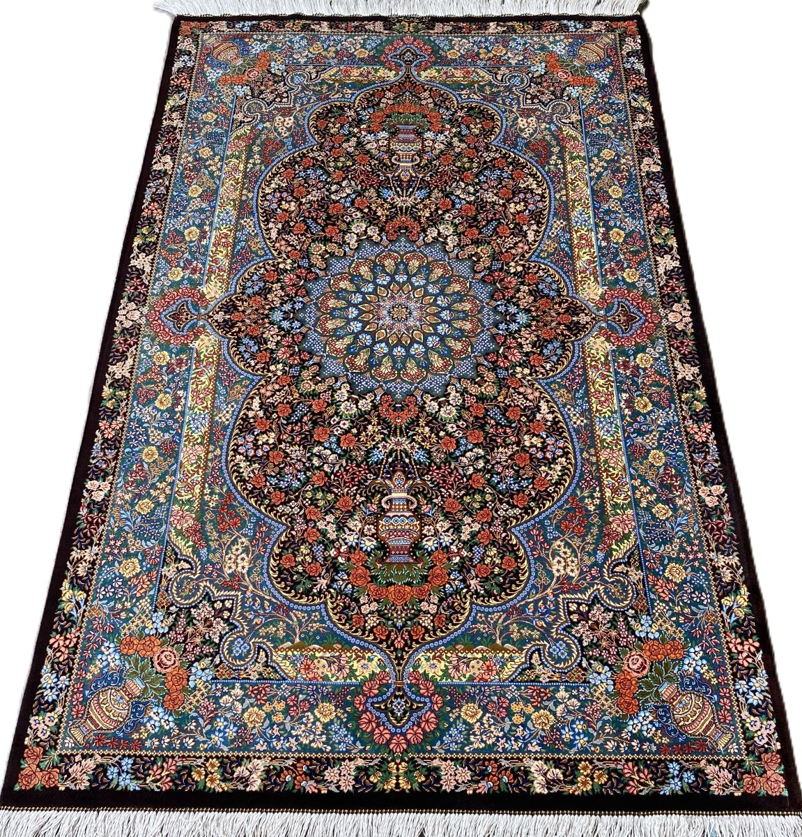Superfine Hand-Knotted Pure Silk Persian Qum