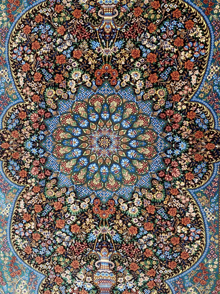 Superfine Hand-Knotted Pure Silk Persian Qum