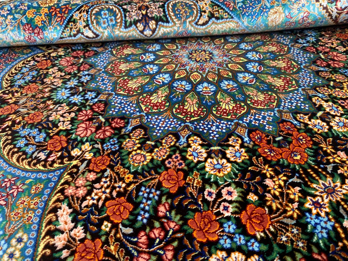Superfine Hand-Knotted Pure Silk Persian Qum
