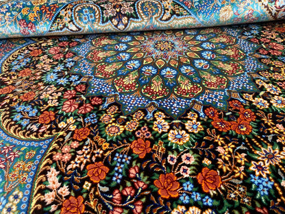 Superfine Hand-Knotted Pure Silk Persian Qum