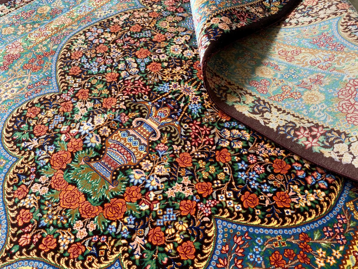 Superfine Hand-Knotted Pure Silk Persian Qum