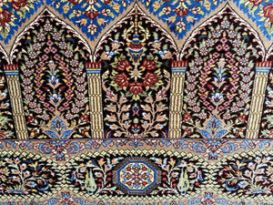 Superfine Hand-Knotted Pure Silk Persian Qum Carpet