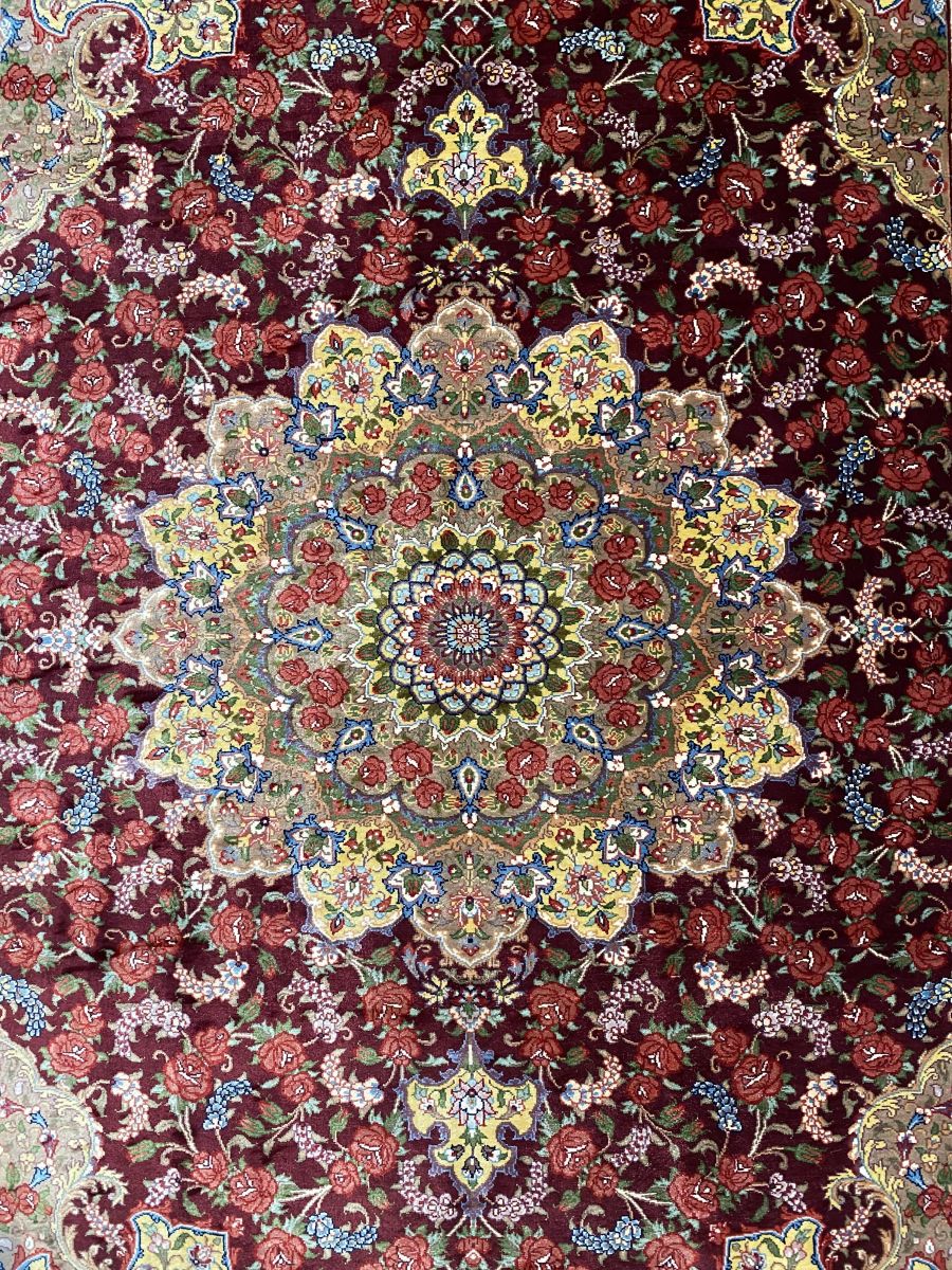 Superfine Hand-Knotted Pure Silk Persian Qum