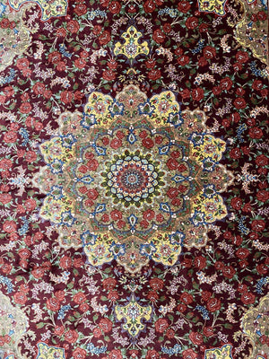 Superfine Hand-Knotted Pure Silk Persian Qum