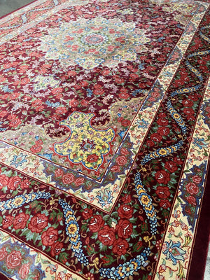 Superfine Hand-Knotted Pure Silk Persian Qum