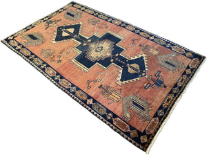 Circa 1960s Hand-Knotted Tribal Persian Luri Rug