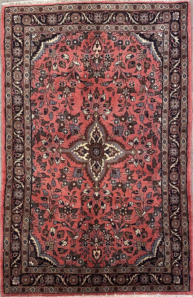 Hand-Knotted Persian Mehraban Rug