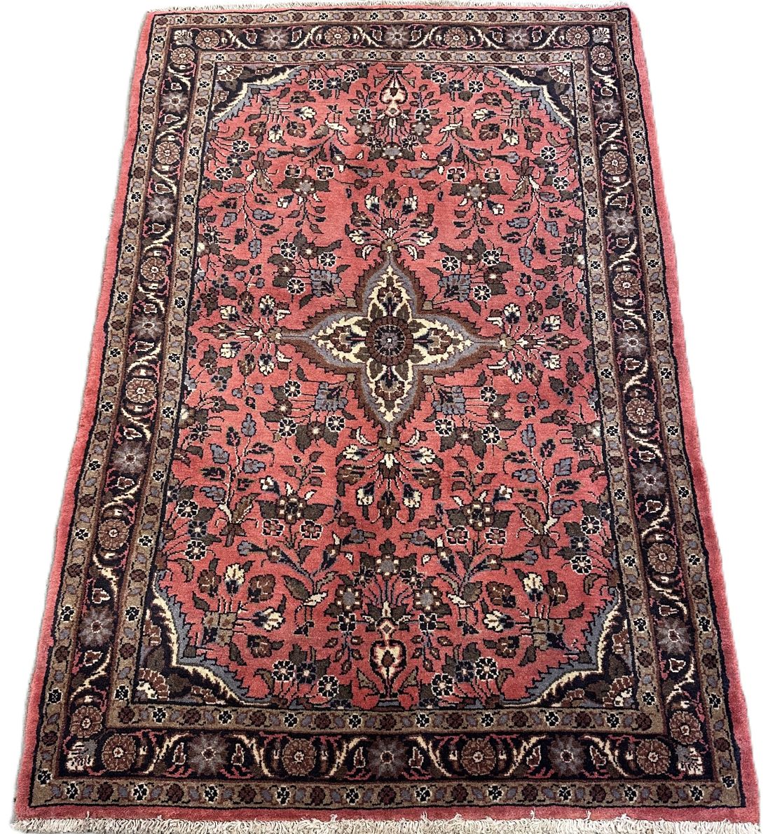 Hand-Knotted Persian Mehraban Rug