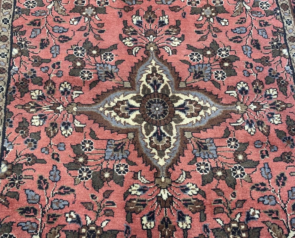 Hand-Knotted Persian Mehraban Rug