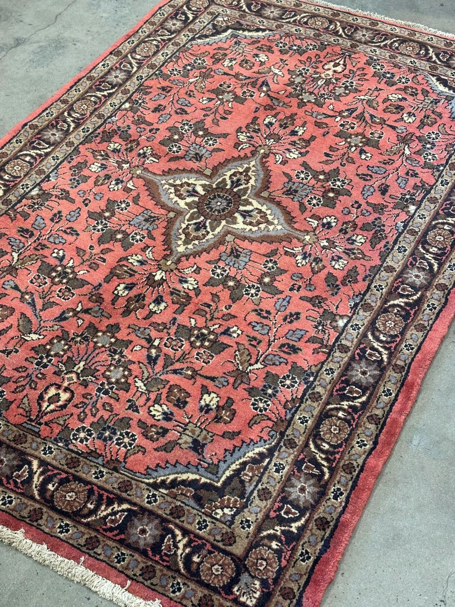 Hand-Knotted Persian Mehraban Rug