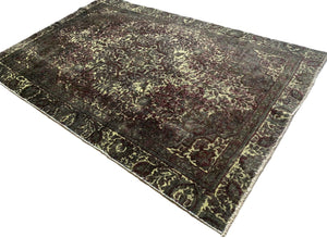 Handmade Vintage Over-dyed Persian Tabriz