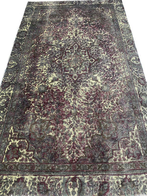 Handmade Vintage Over-dyed Persian Tabriz