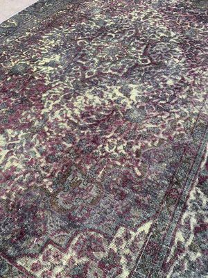 Handmade Vintage Over-dyed Persian Tabriz