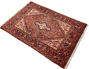 Hand-Knotted Persian Jozan Rug