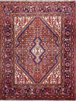 Hand-Knotted Persian Jozan Rug