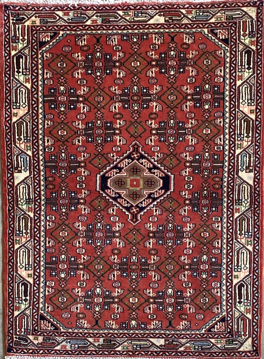 Hand-Knotted Tribal Persian Enjelas Rug