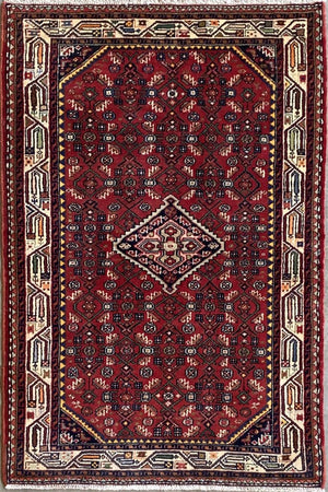 Hand-Knotted Tribal Persian Enjelas Rug