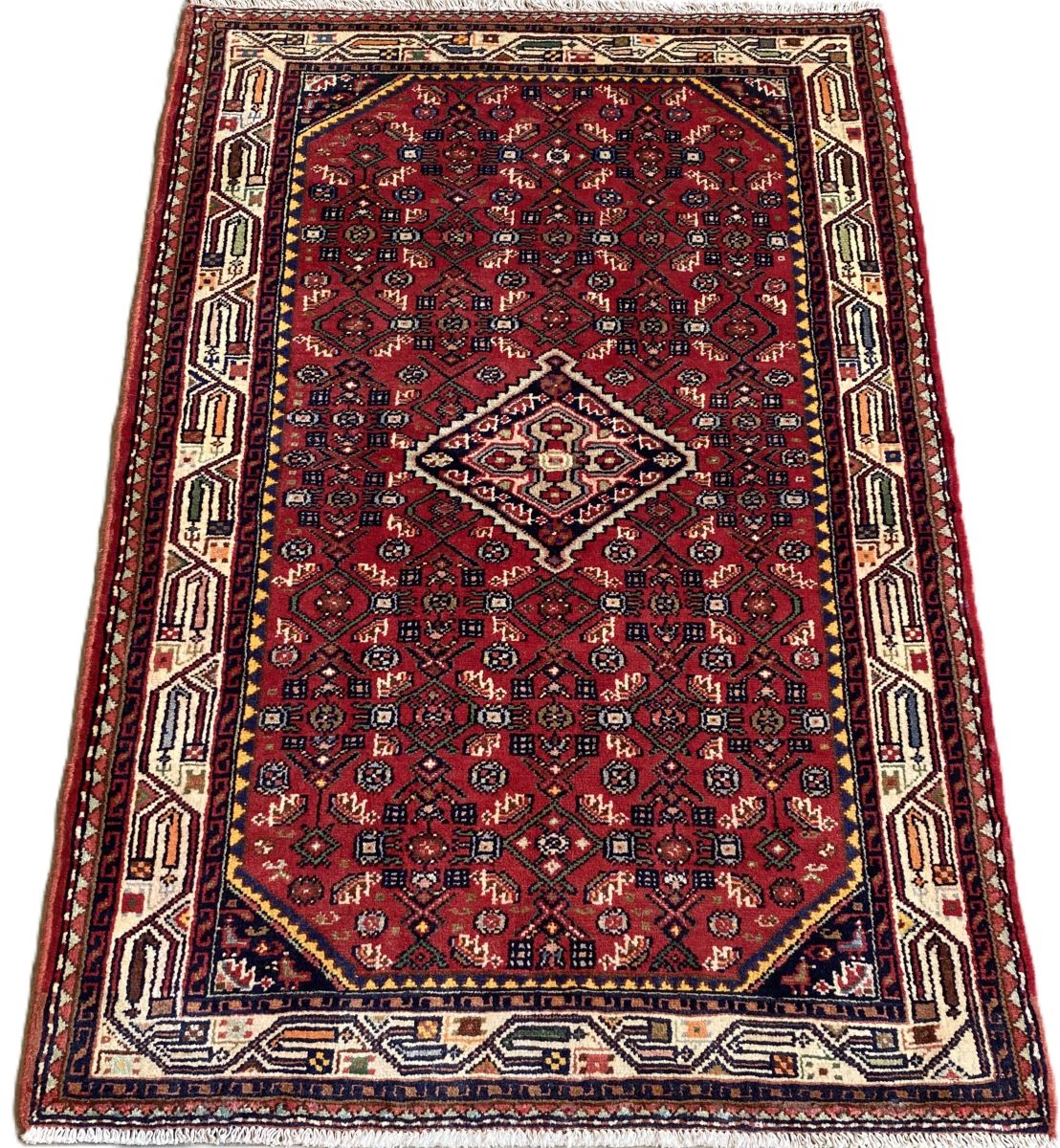 Hand-Knotted Tribal Persian Enjelas Rug