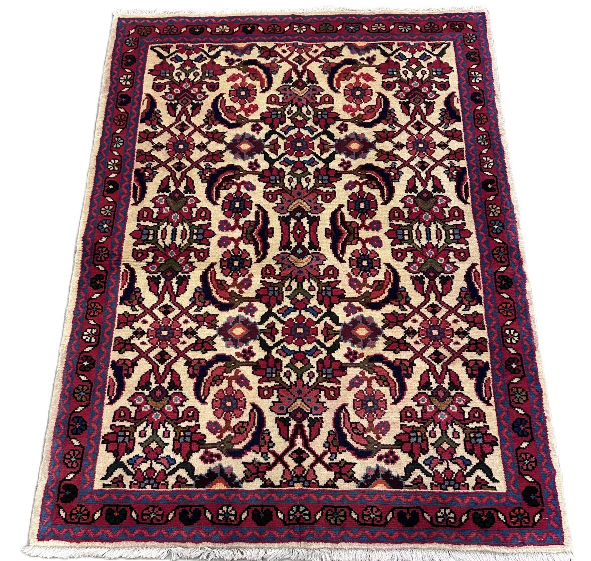 Hand-Knotted Persian Nanaj Rug