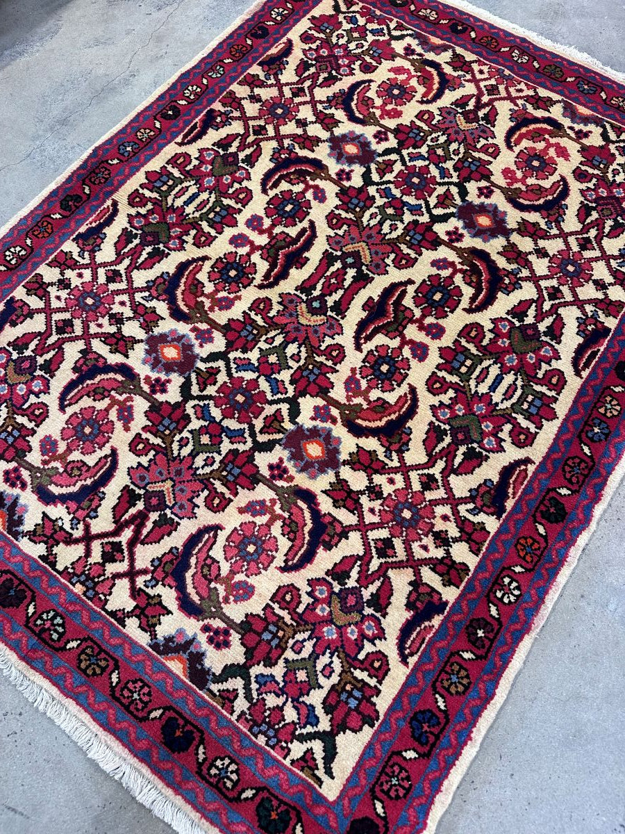 Hand-Knotted Persian Nanaj Rug