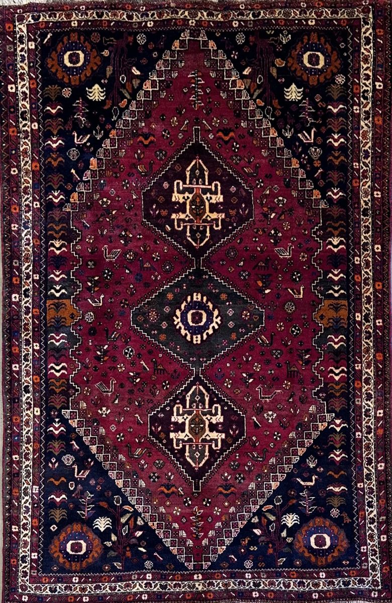 Hand-Knotted Tribal Persian Qashqaie Rug