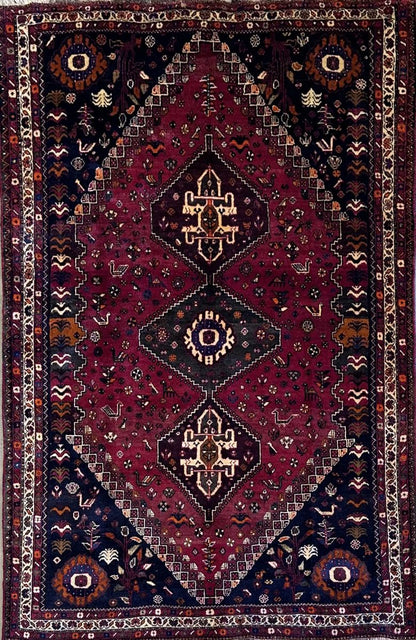 Hand-Knotted Tribal Persian Qashqaie Rug