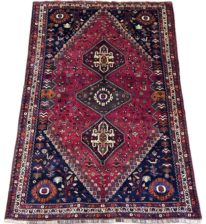 Hand-Knotted Tribal Persian Qashqaie Rug