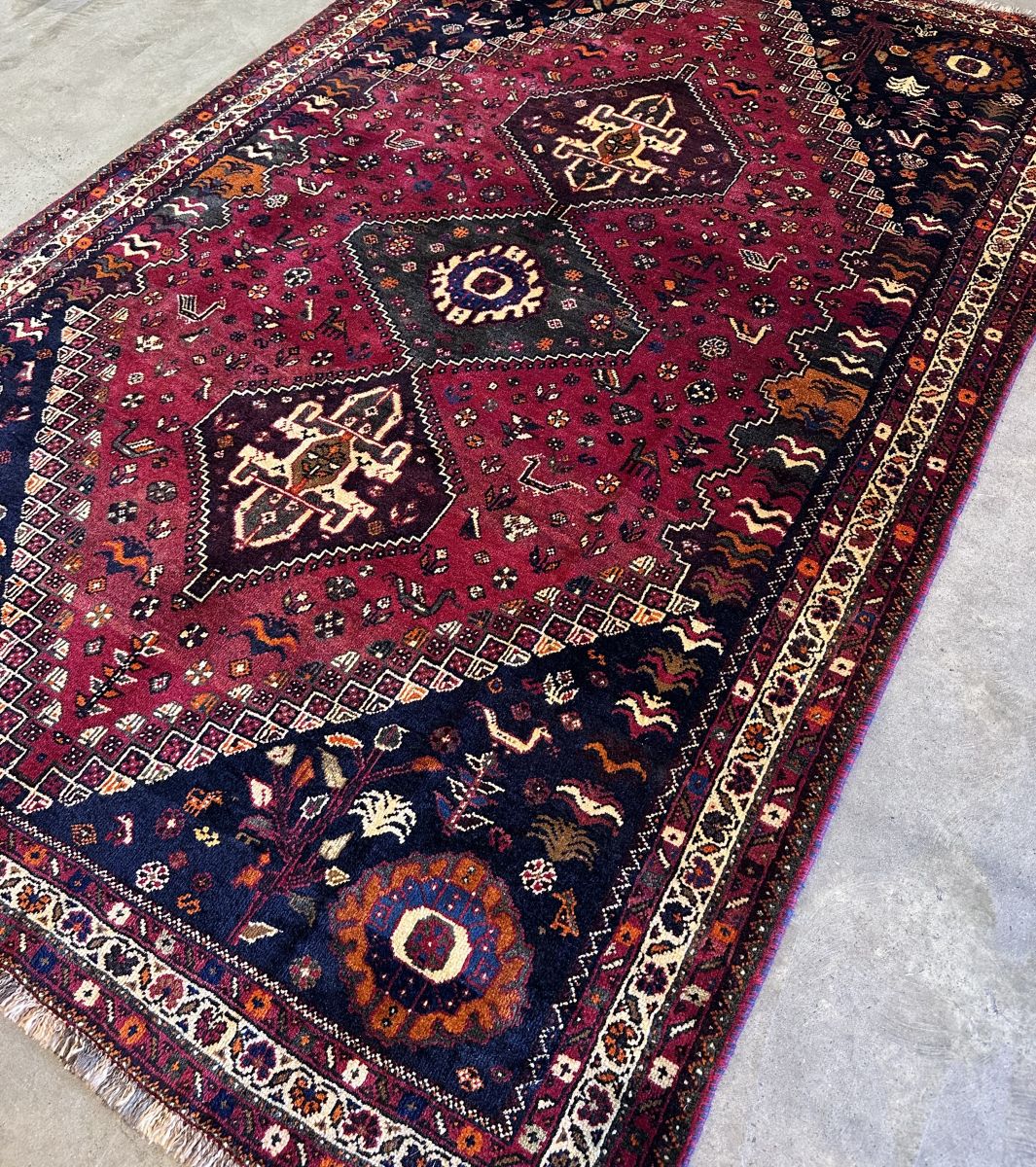 Hand-Knotted Tribal Persian Qashqaie Rug