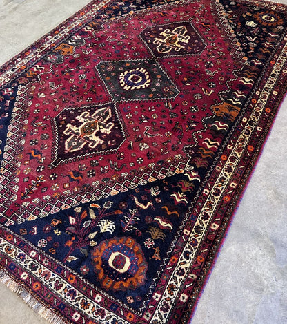 Hand-Knotted Tribal Persian Qashqaie Rug