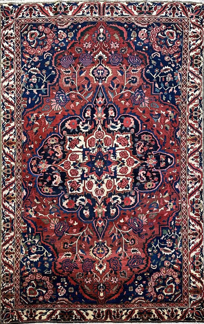 Hand-Knotted Tribal Persian Bakhtiar Rug