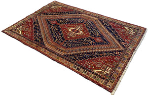 Hand-Knotted Tribal Persian Qashqaie Neyriz Rug