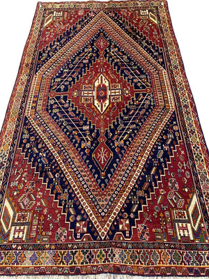 Hand-Knotted Tribal Persian Qashqaie Neyriz Rug