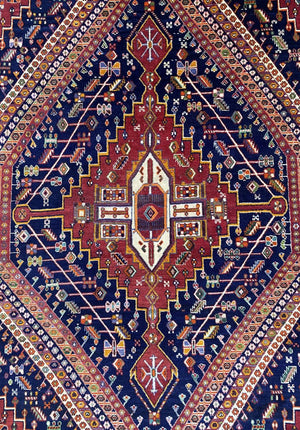 Hand-Knotted Tribal Persian Qashqaie Neyriz Rug