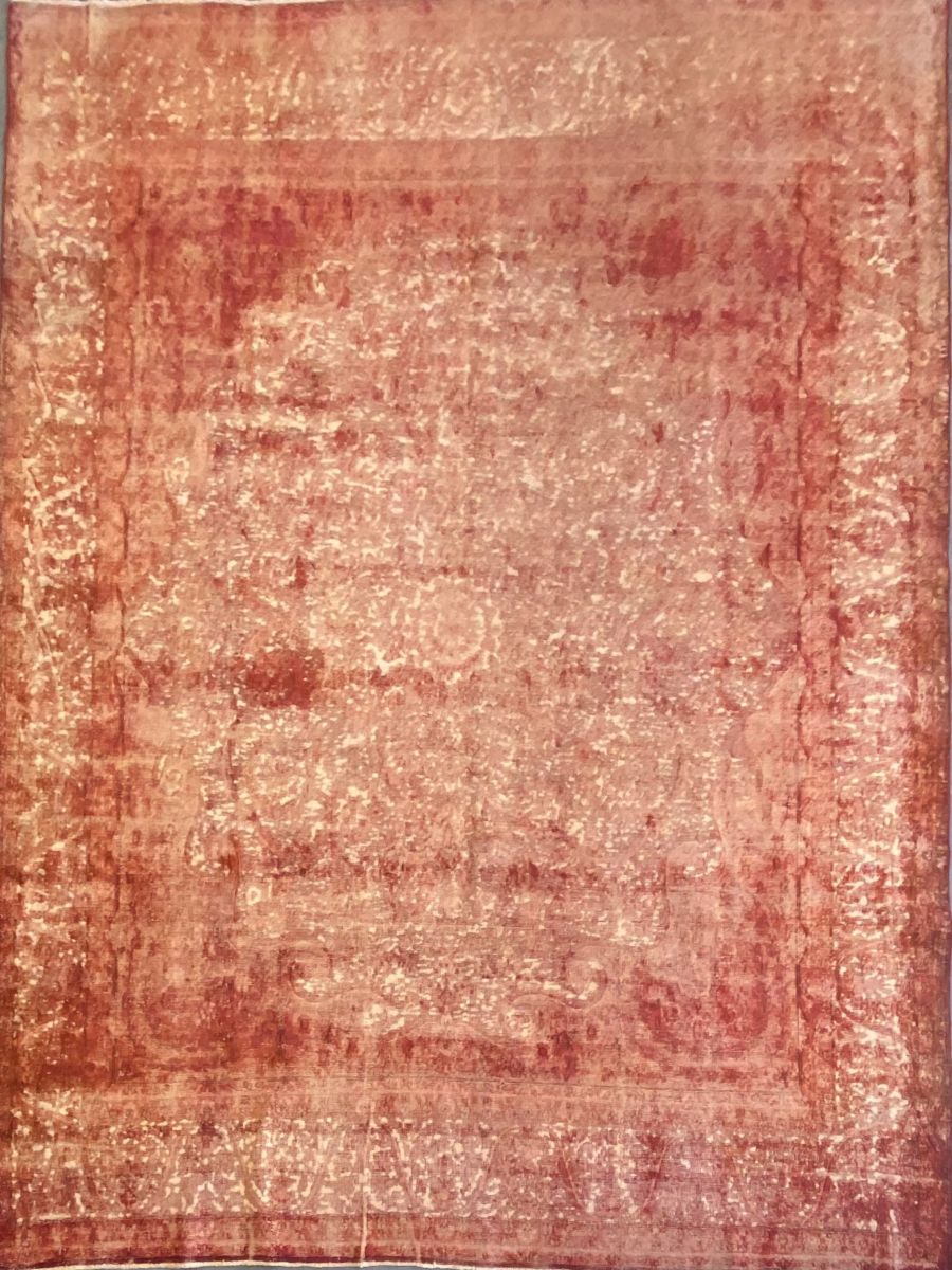 Handmade Vintage Over-Dyed Persian Kerman