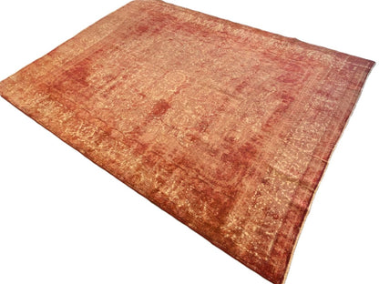 Handmade Vintage Over-Dyed Persian Kerman