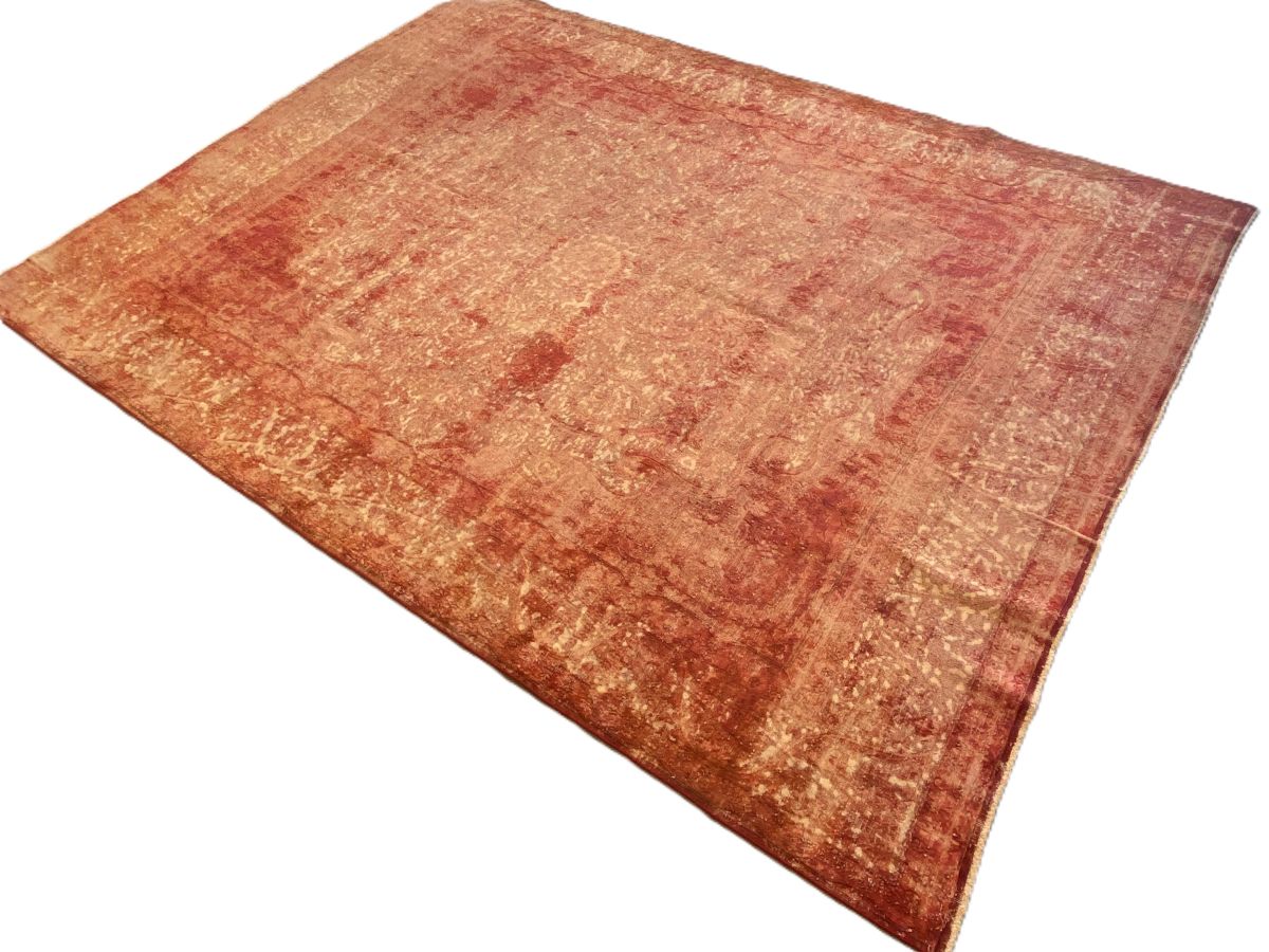 Handmade Vintage Over-Dyed Persian Kerman