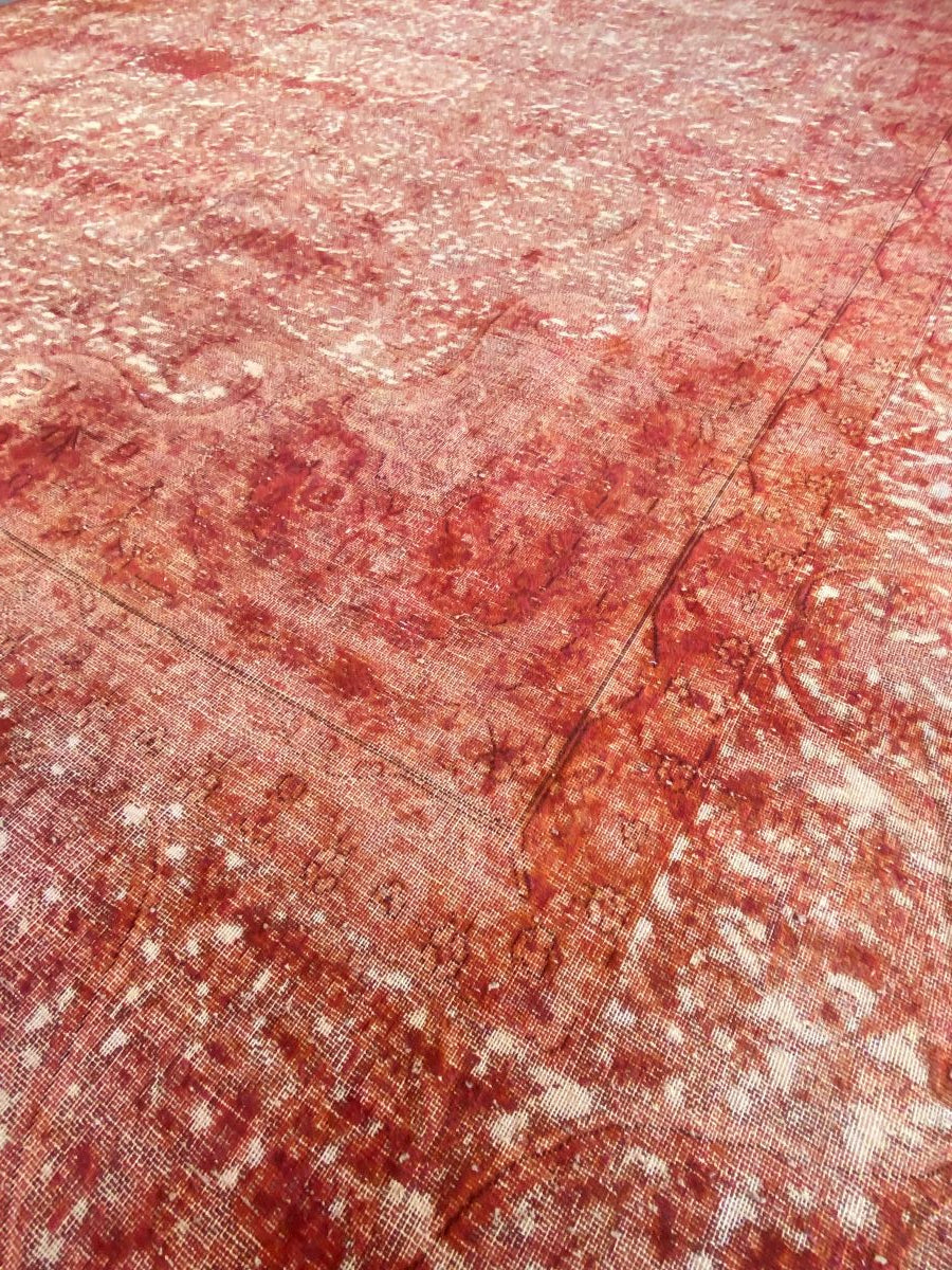 Handmade Vintage Over-Dyed Persian Kerman