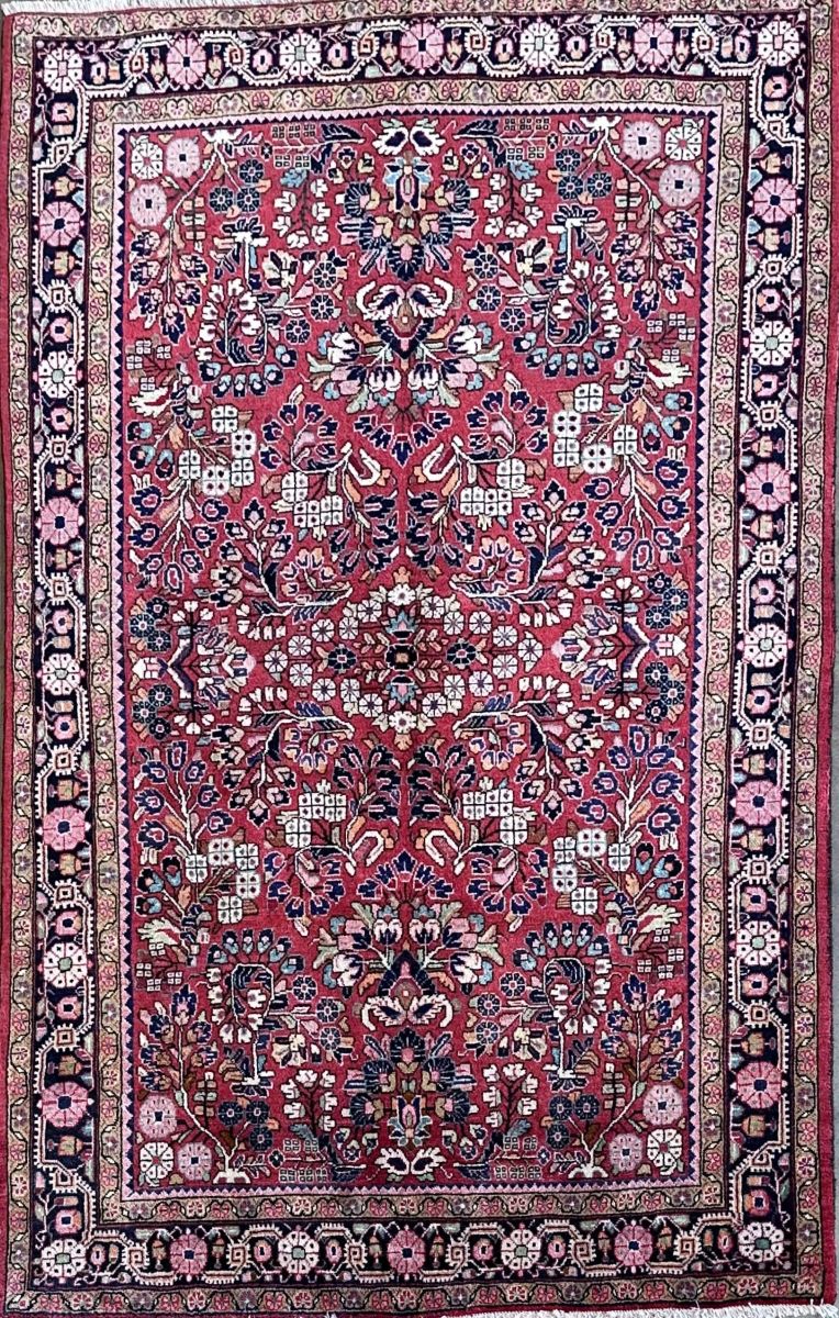 Fine Hand-Knotted Persian Jozan Rug