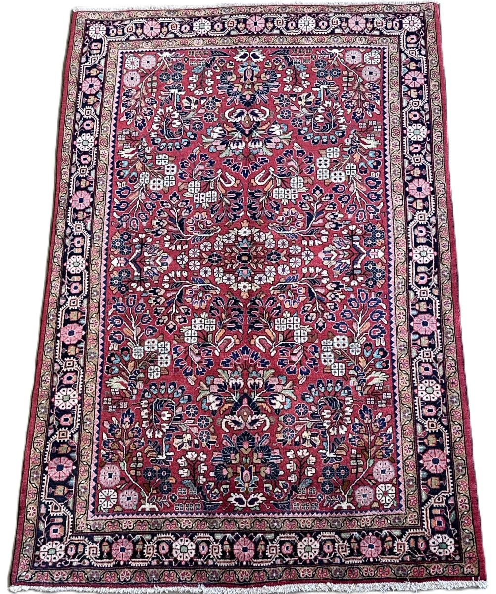 Fine Hand-Knotted Persian Jozan Rug