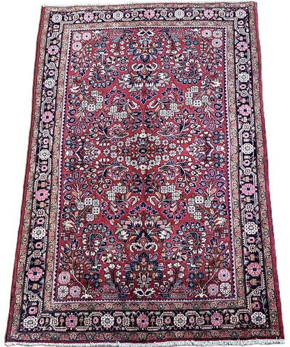 Fine Hand-Knotted Persian Jozan Rug