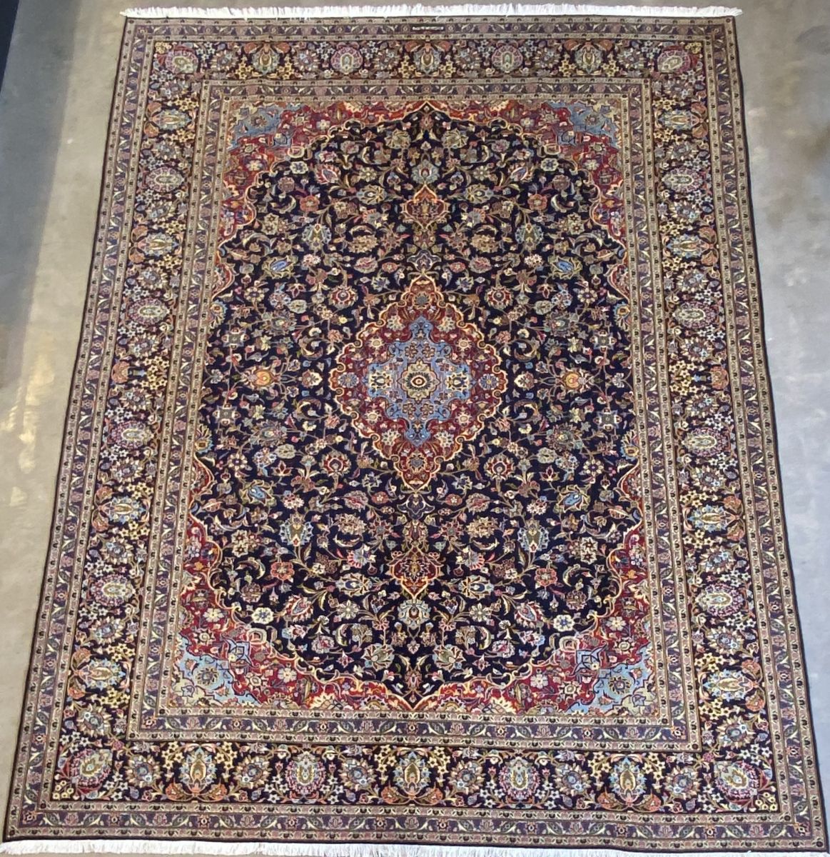 Superfine Hand-Knotted Persian Kashan Carpet
