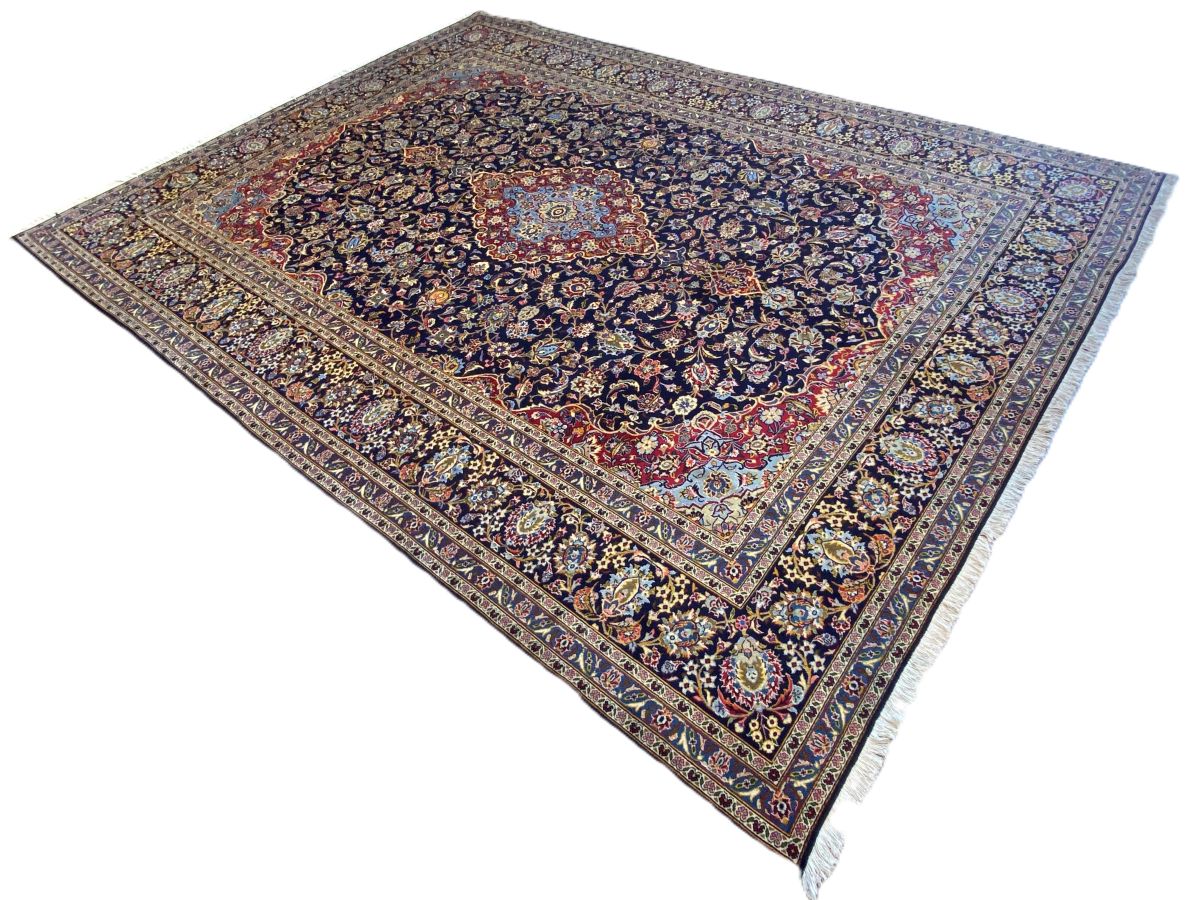 Superfine Hand-Knotted Persian Kashan Carpet