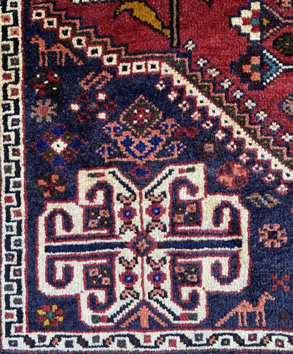 Hand-Knotted Tribal Persian Qashqaie Rug