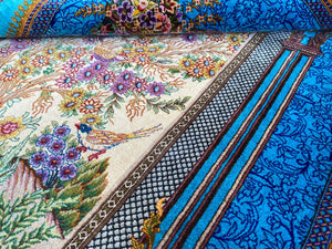 Superfine Hand-Knotted Pure Silk Persian Qum